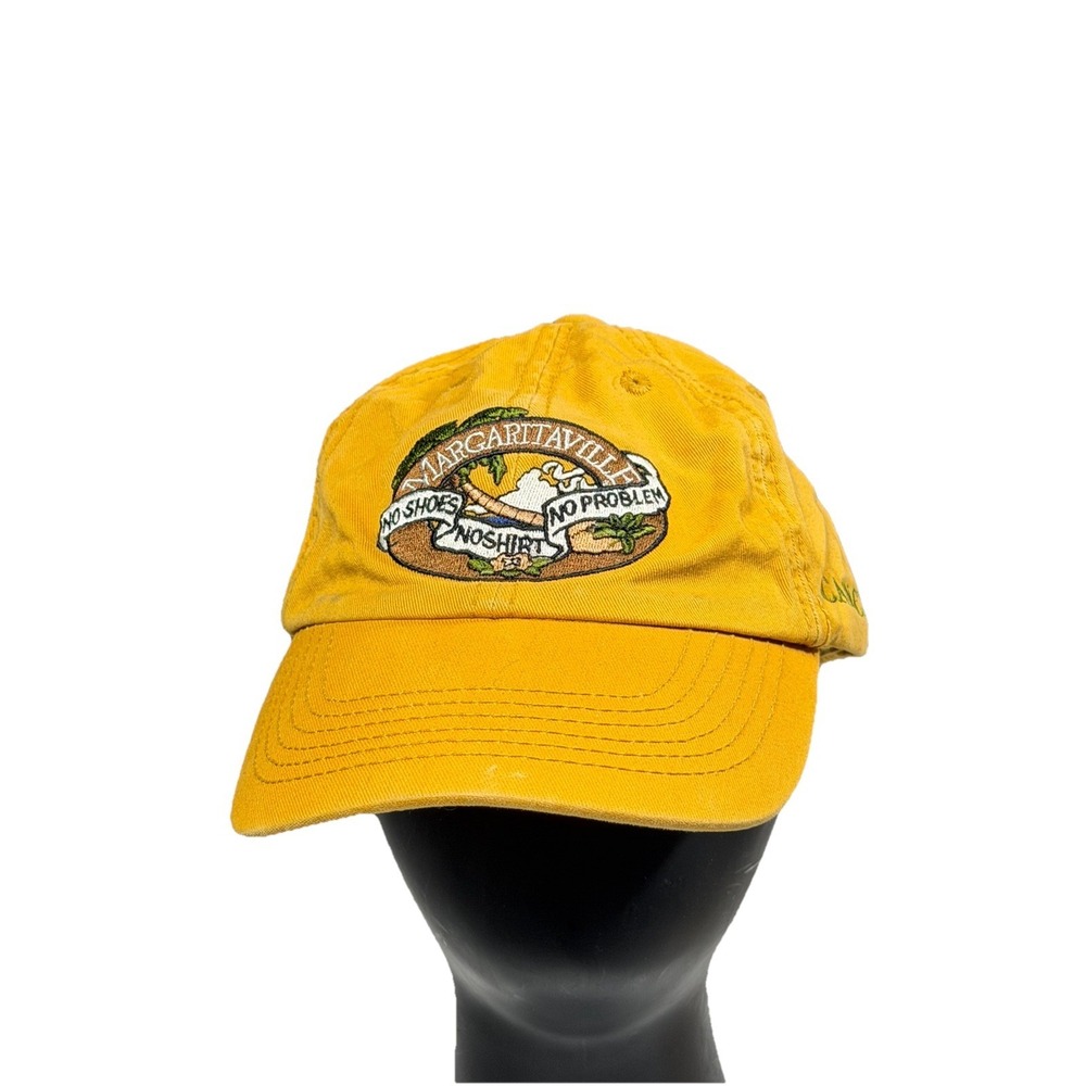 Jimmy Buffett Margaritaville No Shoes No Shirt No Problem Cancun Hat Cap Yellow
